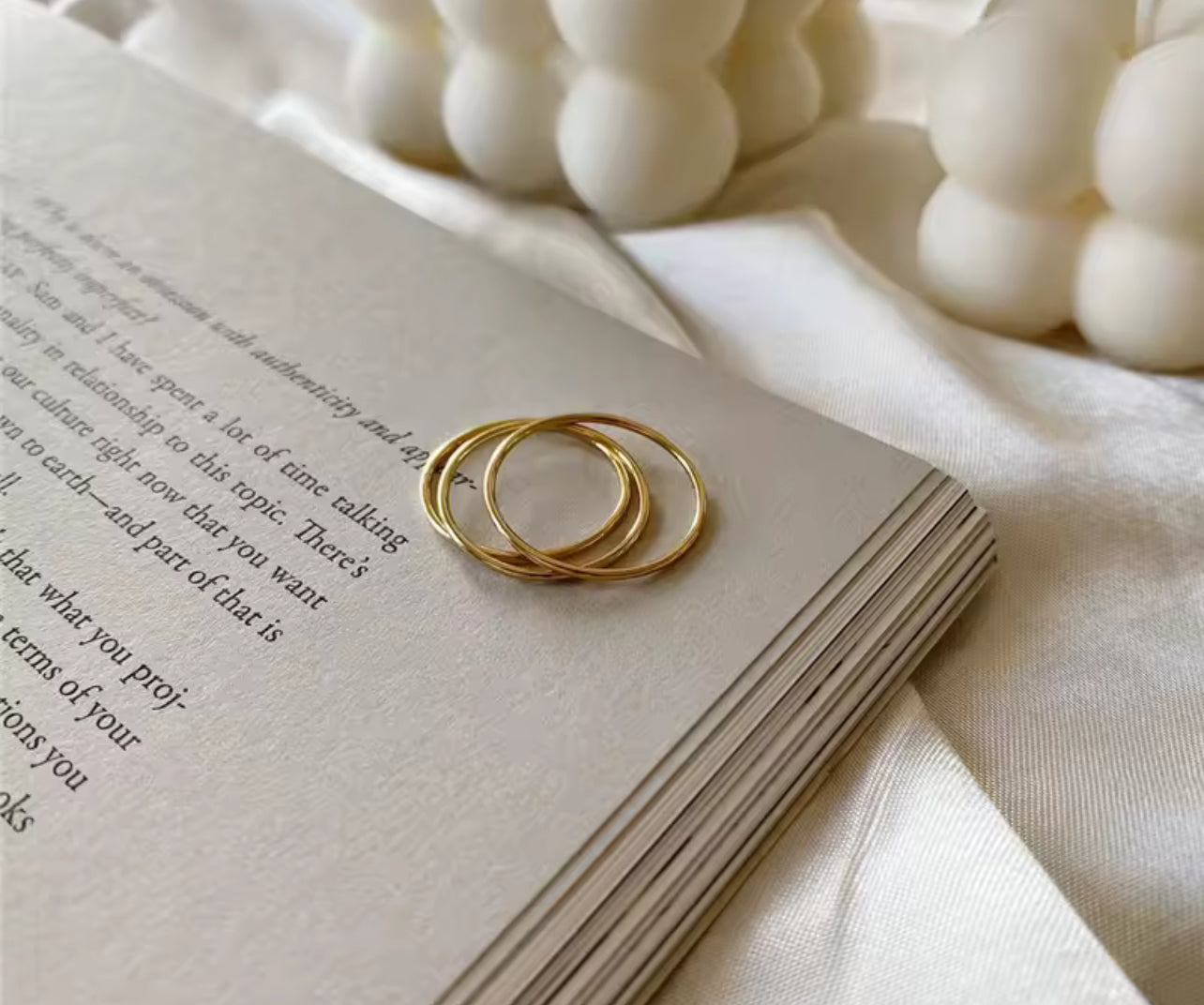 14K Gold Thin Stacking Ring