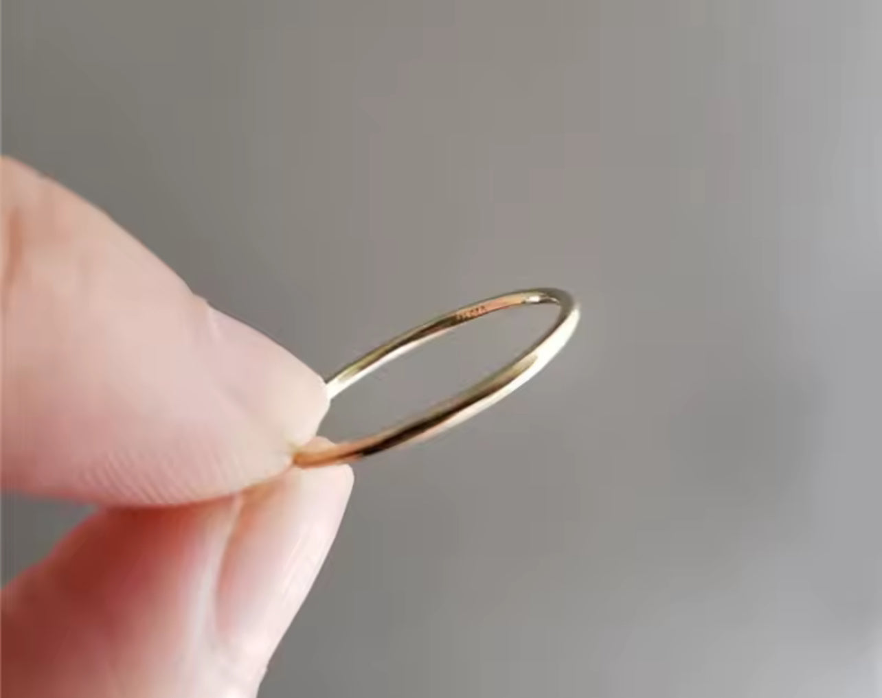 14K Gold Thin Stacking Ring