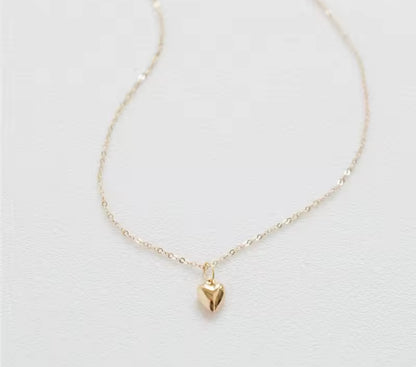 14K Gold Love Heart Pendant Necklace