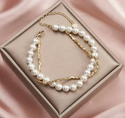 Fresh Water White Pearl Bracelet Silver / Gold