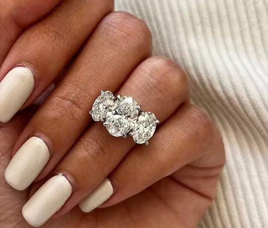 6CT Moissanite Oval Cut Womens Engagement Ring