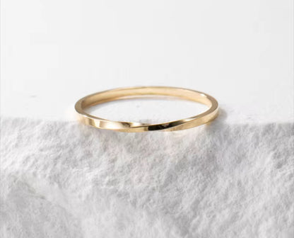14K Gold Thin Womens Stacking Ring