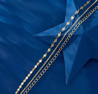 Layered Silver / Gold Chain Anklet