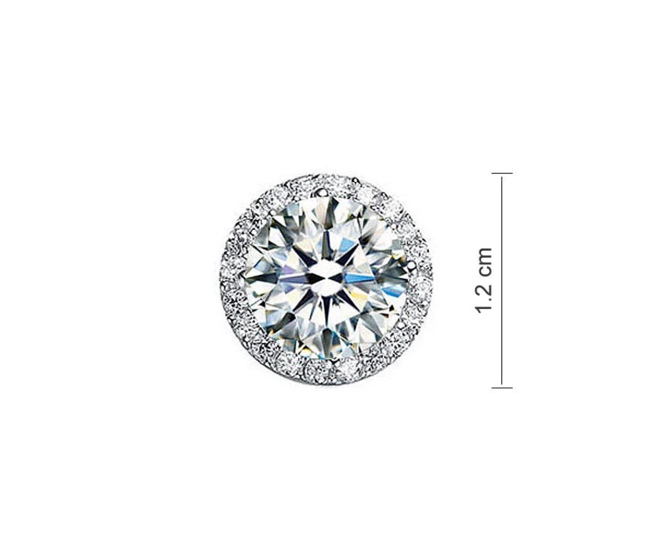 2 Carat Round Cut Lab Diamond Stud Earrings