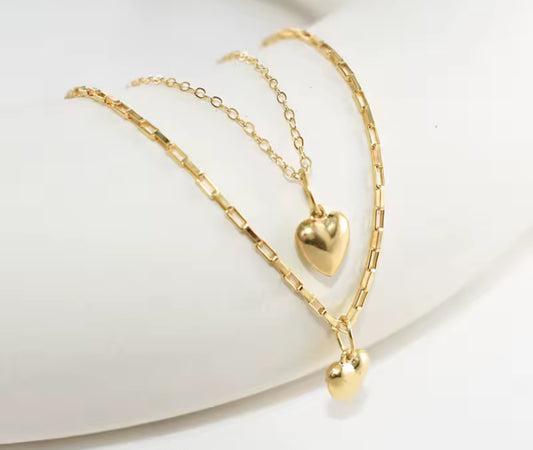 14K Gold Love Heart Pendant Necklace