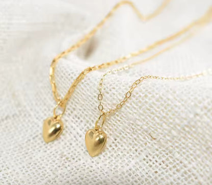 14K Gold Love Heart Pendant Necklace