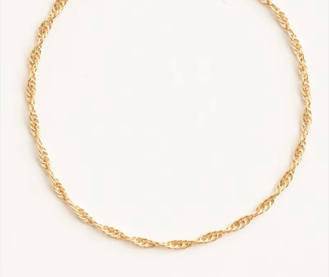 14K Gold Filled Minimal Twist Chain Bracelet