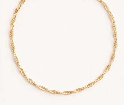 14K Gold Filled Minimal Twist Chain Bracelet