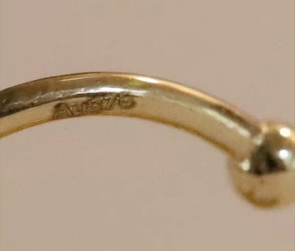 9K Solid Gold Butterfly Ear Cuff Earrings