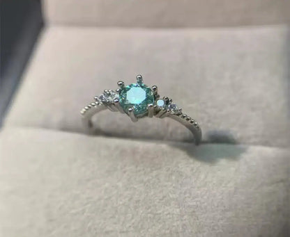 0.5CT Green Moissanite Womens Engagement Ring
