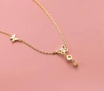 Silver / Gold Elegant Butterfly Necklace