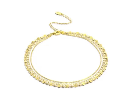 Layered Silver / Gold Chain Anklet