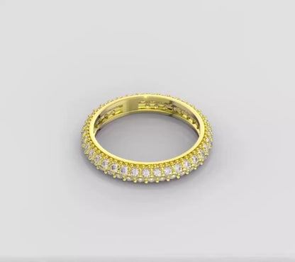 Womens Thick Gold / Silver Eternity Band Ring